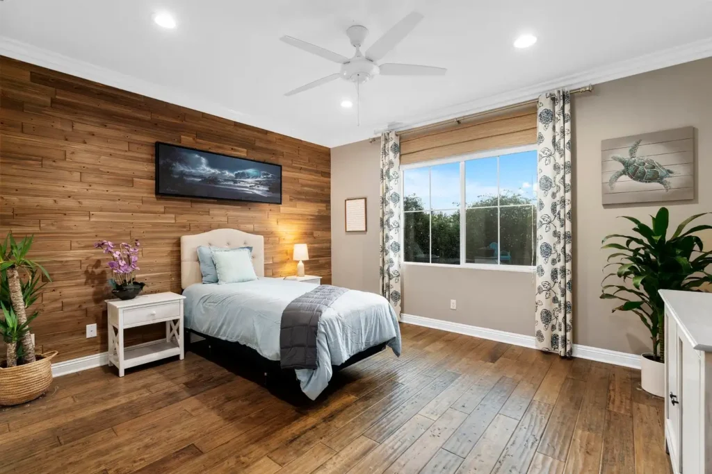 A bedroom with cozy ambiance at Reviving Your Recovery Menifee CA