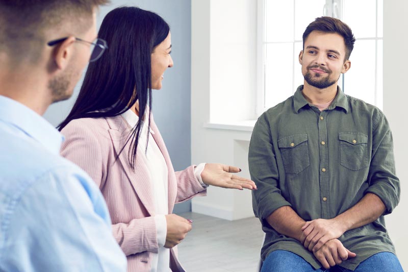 a male client during an aftercare program at a rehab center in menifee california