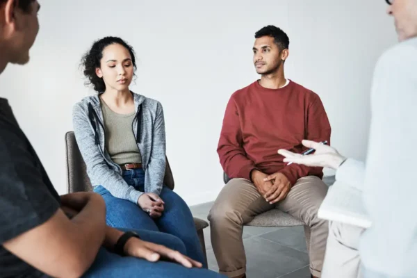 men and a woman during group therapy in drug and alcohol rehab in menifee CA