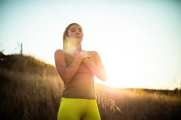 woman doing breathworks exercise
